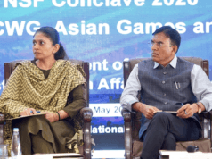Sports Conclave 2026 में खेल मंत्री की सख्त चेतावनी – नहीं माने तो फ़ेडेरेशन होंगी निलंबित At Sports Conclave 2026 Sports Minister Raksha Khadse and Mansukh Mandviya listening to Sports Federation representatives