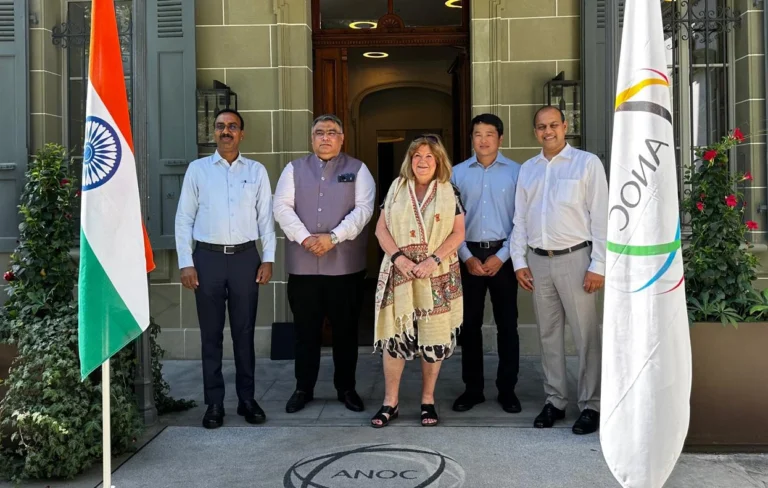 IOA-Gujarat delegation with ANOC Secretary General Gunilla Lindberg