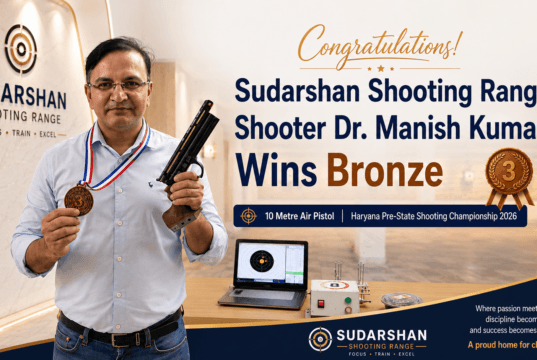 Sudarshan Shooting Range Shooter Dr. Manish Kumar Wins Bronze in Air Pistol Shooting Sudarshan Shooting Range shooter Dr. Manish Kumar wins bronze in Air Pistol Shooting