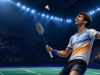 Ayush Shetty Stuns World No. 1 Shi Yuqi in BWF World Championships Thriller Young Indian badminton player celebrates a major World Championships victory in an original editorial illustration