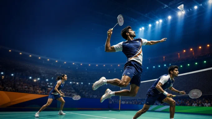 BWF World Championships 2026 में भारत की पदक उम्मीदों की AI-निर्मित प्रतीकात्मक बैडमिंटन इमेज