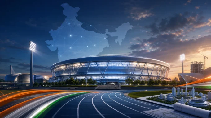 india-2038-asian-games-hosting-bid भारत की 2038 एशियन गेम्स मेजबानी दावेदारी और खेल अवसंरचना दर्शाता प्रतीकात्मक चित्र