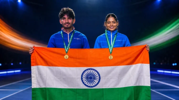 Senior Commonwealth Fencing 2026 India Gold Medal Winners सीनियर कॉमनवेल्थ फेंसिंग 2026 में भारत के गोल्ड विजेता करण सिंह और कनागलक्ष्मी