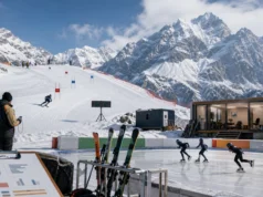 Milano Cortina 2026 के बाद Indian winter sports funding और preparation का audit हिमालयी winter sports training centre में भारतीय skier और ice athletes का संपादकीय दृश्य