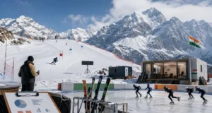 Milano Cortina 2026 के बाद Indian winter sports funding और preparation का audit हिमालयी winter sports training centre में भारतीय skier और ice athletes का संपादकीय दृश्य