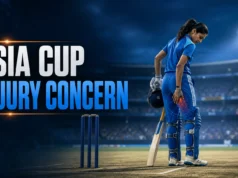 Women’s Asia Cup 2026 से पहले भारत को झटका: जेमिमा रोड्रिग्स हैमस्ट्रिंग चोट के कारण The Hundred से बाहर Women’s Asia Cup 2026 से पहले जेमिमा रोड्रिग्स की hamstring injury पर प्रतीकात्मक editorial illustration
