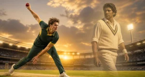 Mitchell Starc vs Kapil Dev: कपिल को पीछे छोड़ने से 2 विकेट दूर, जानें पूरा गणित Mitchell Starc और Kapil Dev के टेस्ट विकेट रिकॉर्ड की प्रतीकात्मक क्रिकेट इमेज