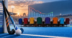 Hockey India League पर संकट: खेल मंत्री ने मांगा नया रोडमैप, पांच सदस्यीय समिति तलाशेगी समाधान Hockey India League के वित्तीय भविष्य पर खेल मंत्रालय और फ्रेंचाइजी की बैठक का प्रतीकात्मक चित्र